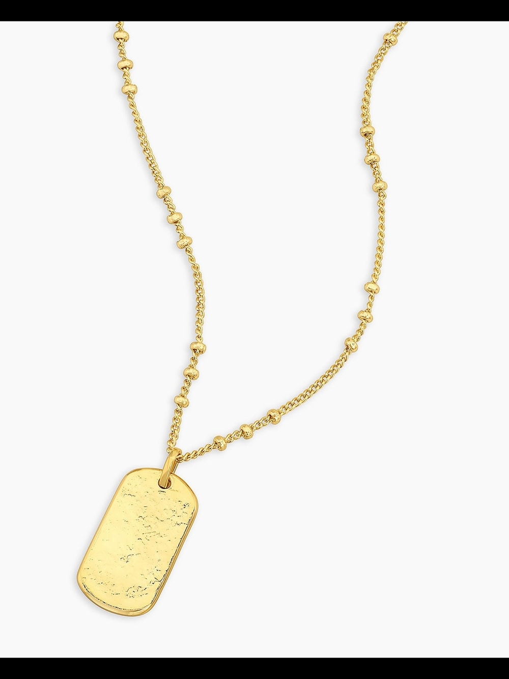 Griffin 18k Plated Gold Dog Tag Necklace By Gorjana (Brand New)